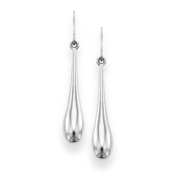 White Gold Teardrop Earrings