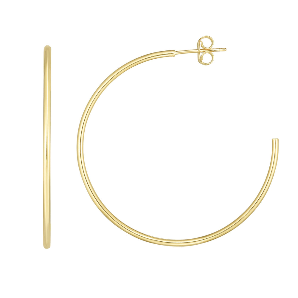 Yellow Gold Polished C Hoop Earrings