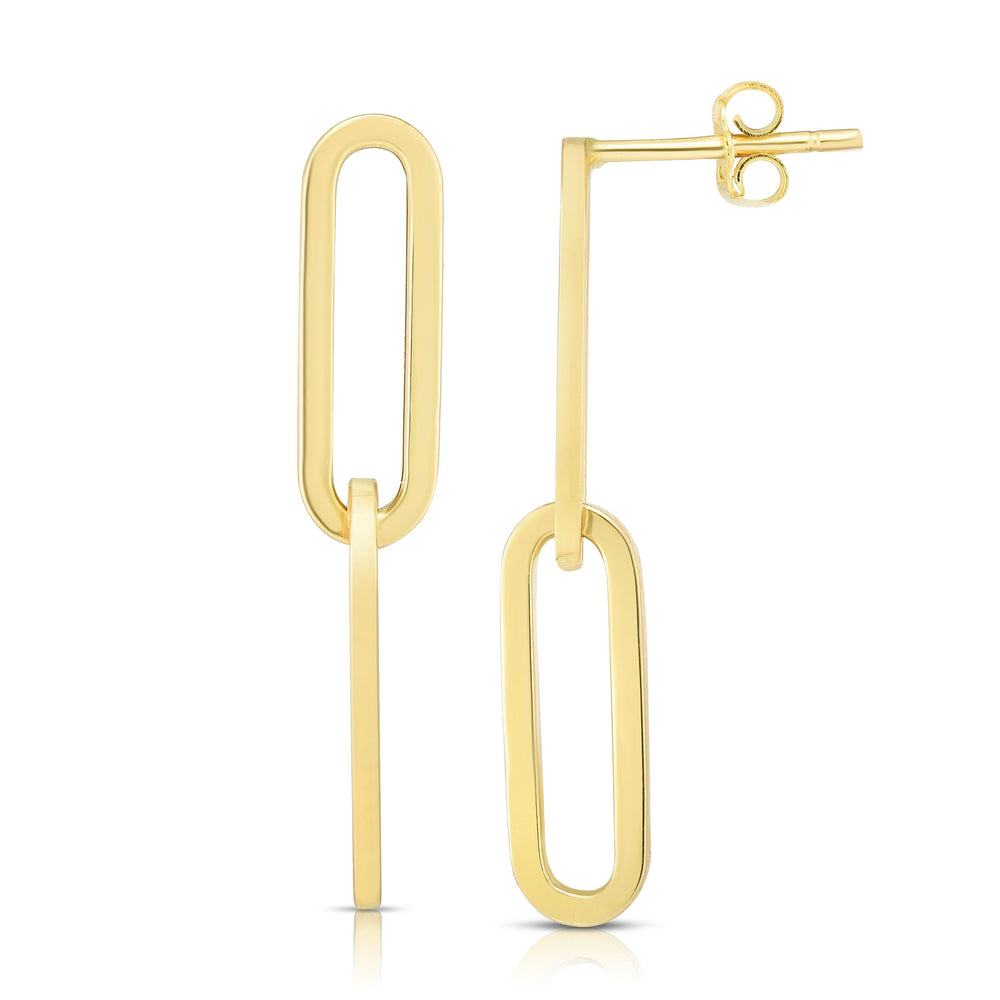 Yellow Gold Paperclip Earrings