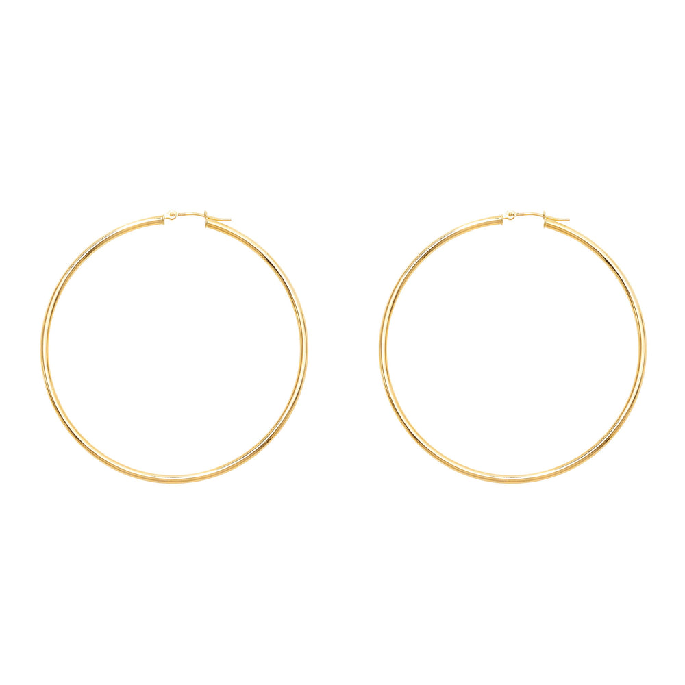 Yellow Gold Polished Hoop Earrings