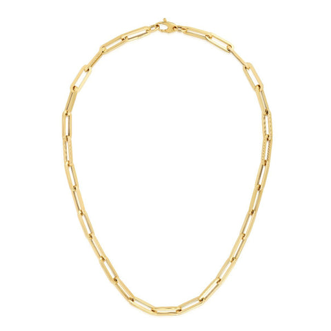 Yellow Gold Paperclip Necklace