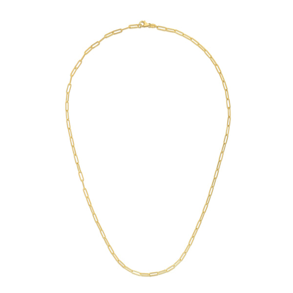 Yellow Gold Paperclip Necklace