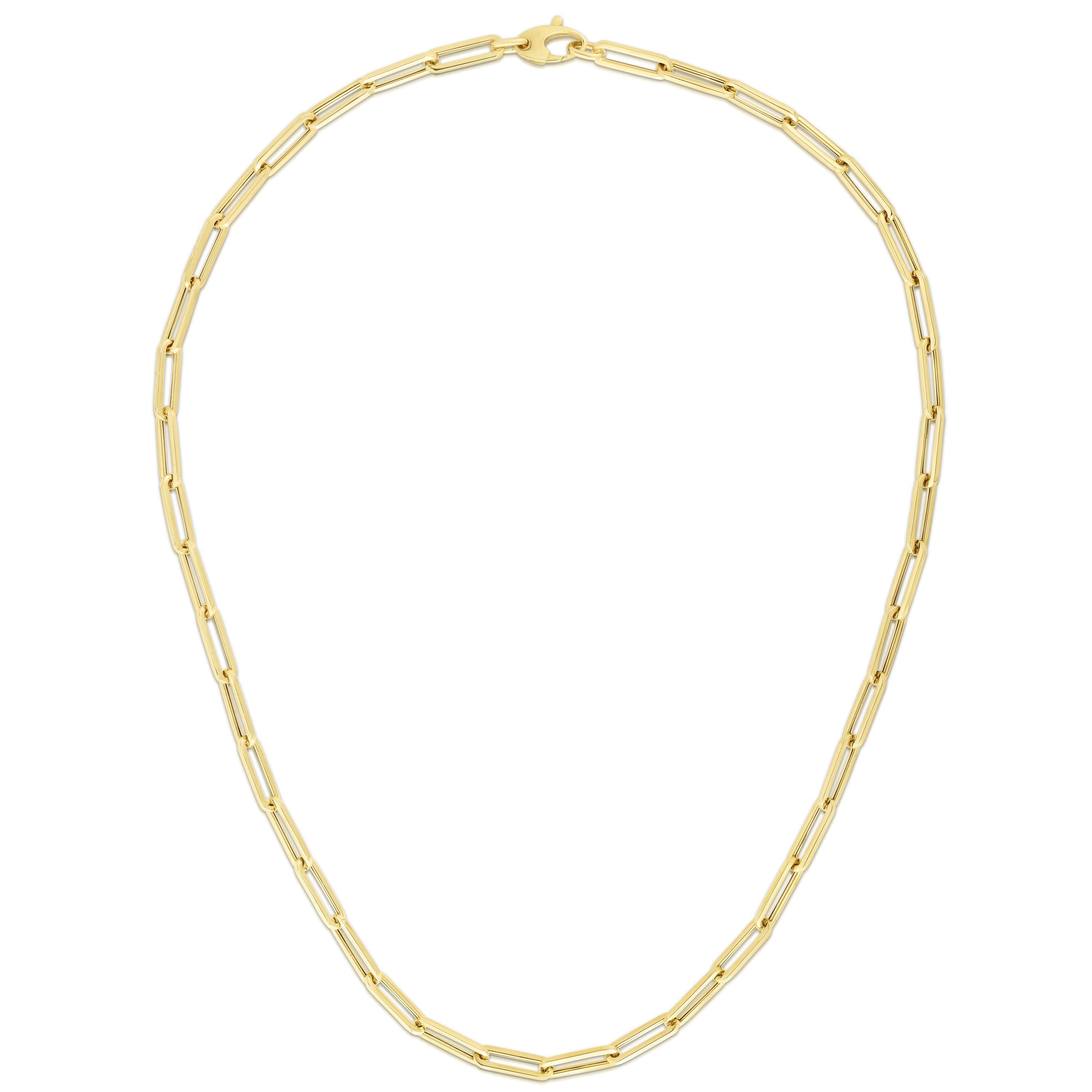 Yellow Gold Paperclip Necklace