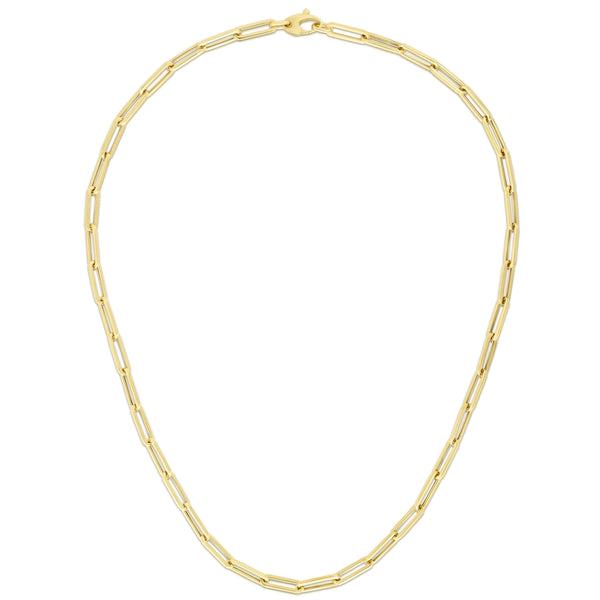 Yellow Gold Paperclip Necklace
