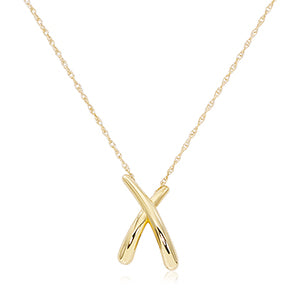 Yellow Gold "X" Pendant