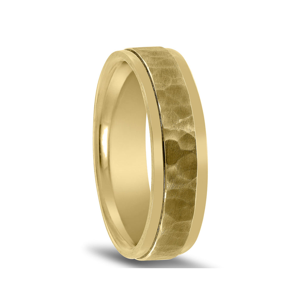 Novell Hammered Finish Wedding Band