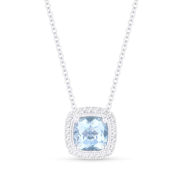 Aquamarine and Diamond Pendant