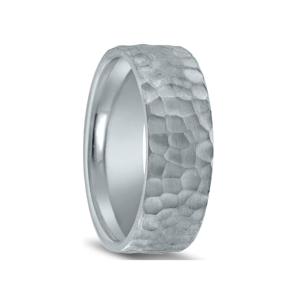 Novell Hammered Finish Wedding Band