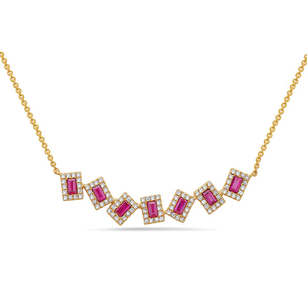 Dilamani Ruby and Diamond Pivoting Necklace
