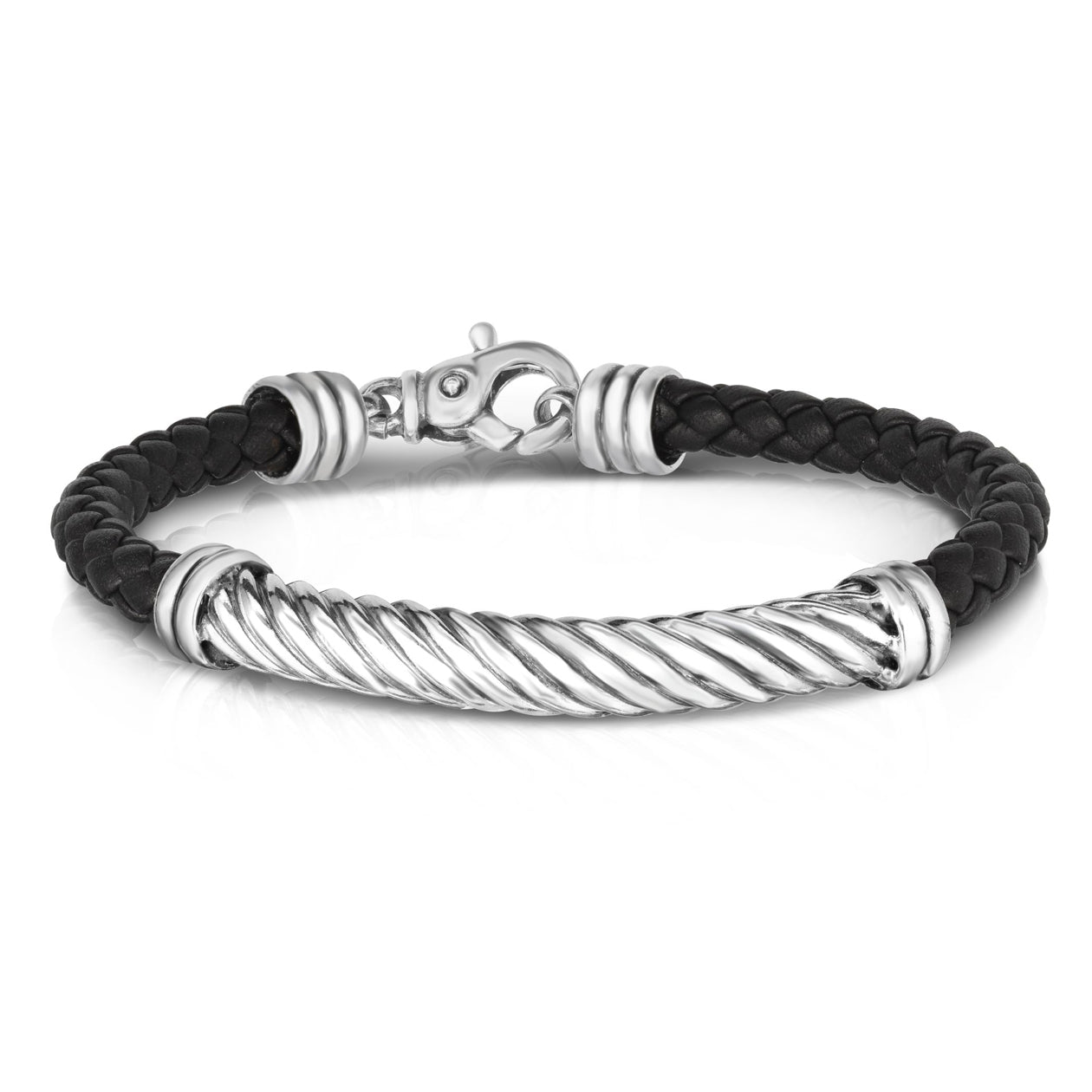 Phillip Gavriel Men's Leather & Silver Cable Bracelet
