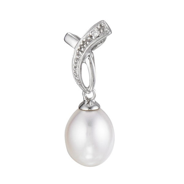 Freshwater Pearl and Diamond Pendant