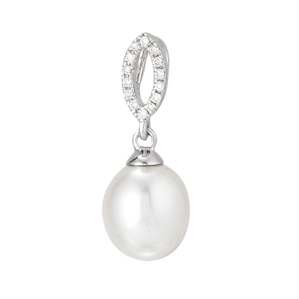 Freshwater Pearl and Diamond Pendant