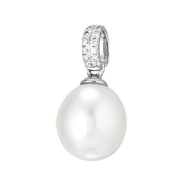 Freshwater Pearl and Diamond Pendant