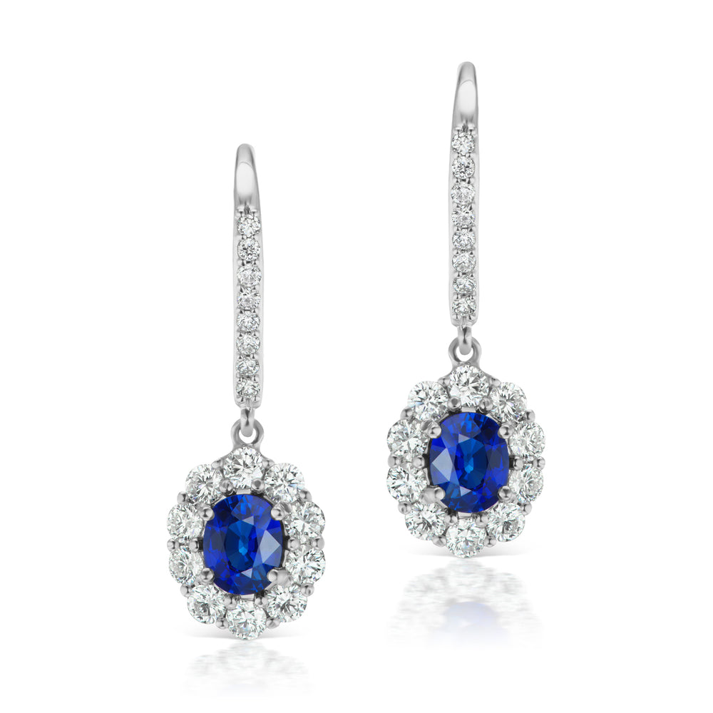 Barmakian Sapphire and Diamond Drop Earrings