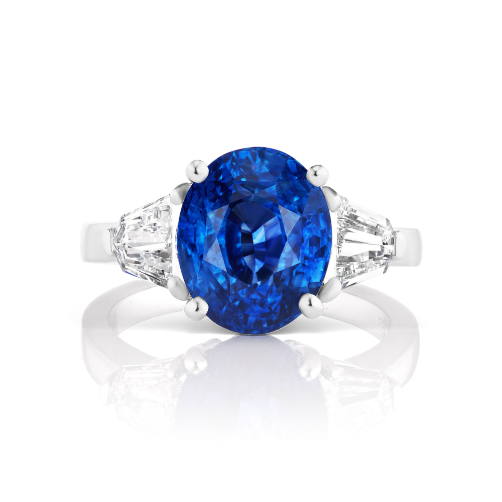 Barmakian Oval Sapphire and Diamond Ring