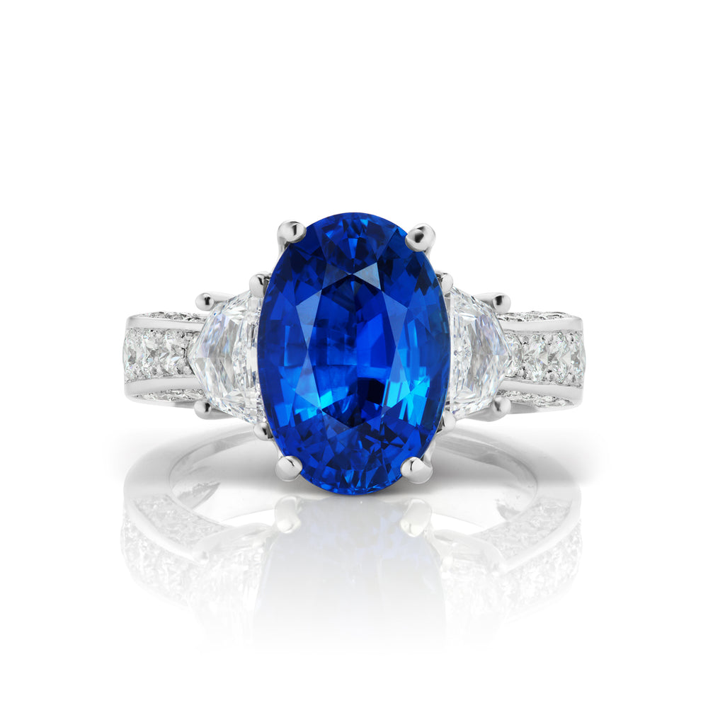 Barmakian Oval Sapphire and Diamond Ring