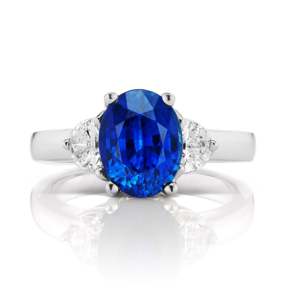 Barmakian Oval Sapphire and Diamond Ring