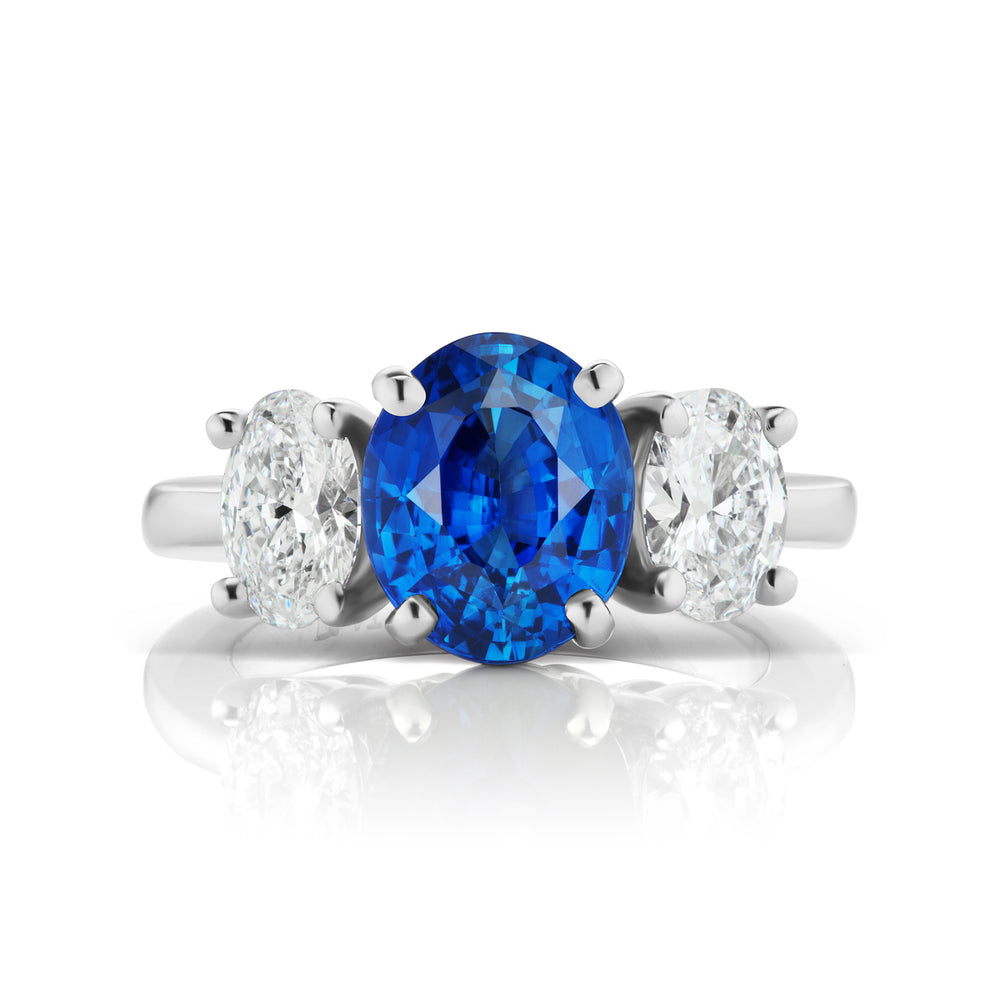 Barmakian Oval Sapphire and Diamond Ring