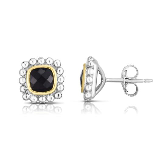 Phillip Gavriel Silver Black Onyx Quadra Earrings