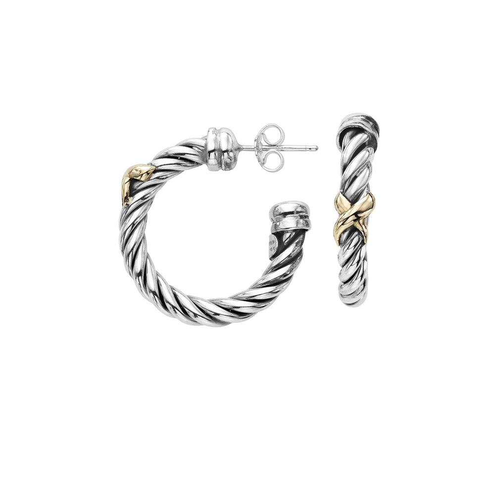 Phillip Gavriel Silver Cable Hoop "X" Earrings