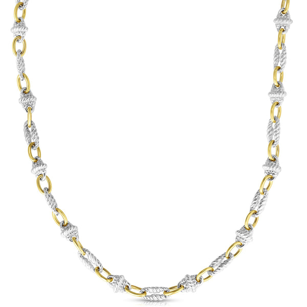 Phillip Gavriel Silver & 18kt Gold Victorian Paperclip Link Necklace
