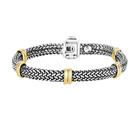 Phillip Gavriel Silver & 18kt Gold Woven Bracelet