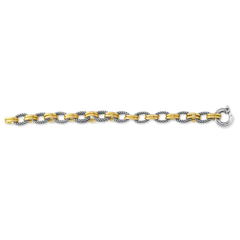 Phillip Gavriel Silver & 18kt Gold Oval Paperclip Link Bracelet