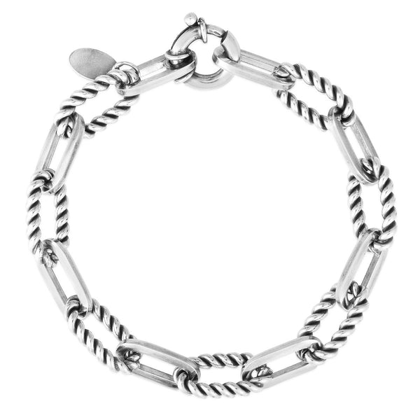 Sterling Silver Paperclip and Cable Necklace