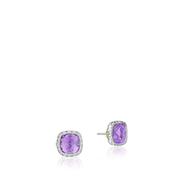 Tacori Petite Cushion Gem Earrings featuring Amethyst
