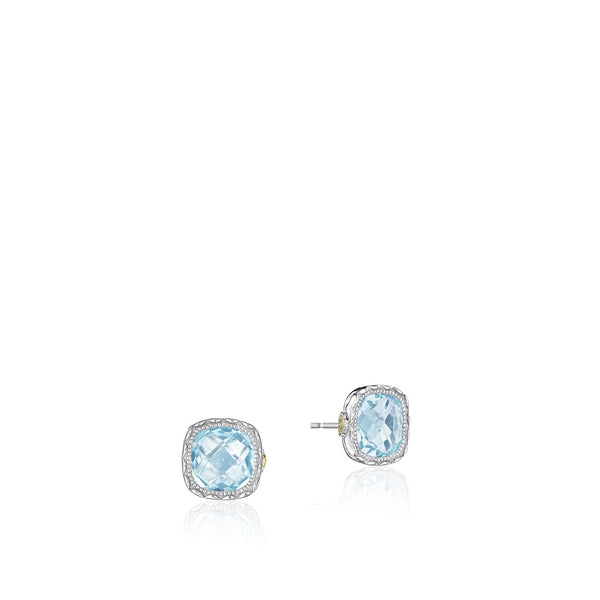 Tacori Petite Cushion Gem Earrings featuring Sky Blue Topaz