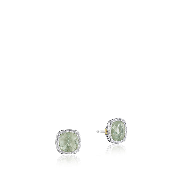 Tacori Cushion Gem Earrings featuring Prasiolite