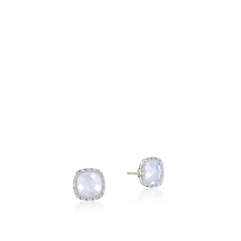 Tacori Cushion Gem Earrings featuring Chalcedony