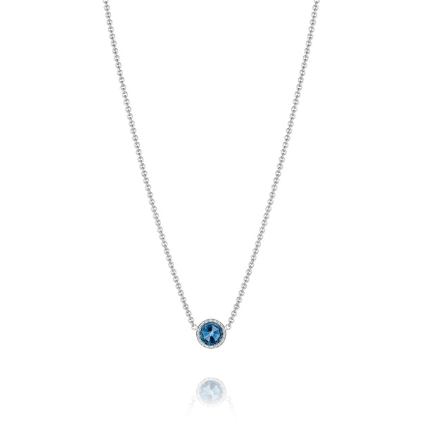 Tacori Petite Floating Bezel Necklace featuring London Blue Topaz