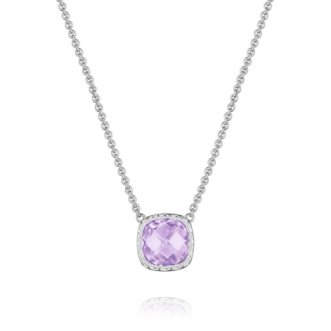 Tacori Cushion Gem Necklace featuring Rose Amethyst