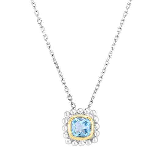 Phillip Gavriel Silver Blue Topaz Quadra Pendant