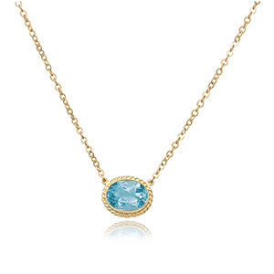 Oval Blue Topaz Pendant