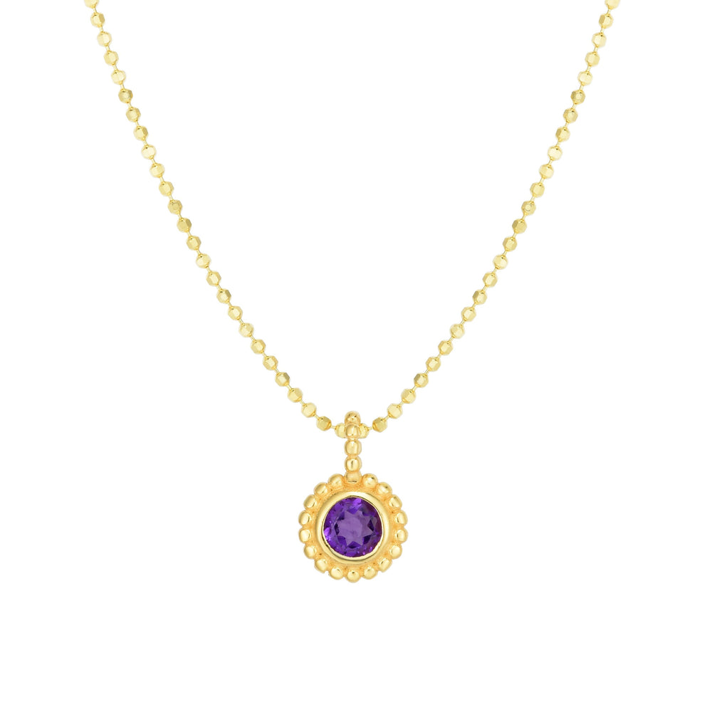 Phillip Gavriel Yellow Gold Amethyst Pendant