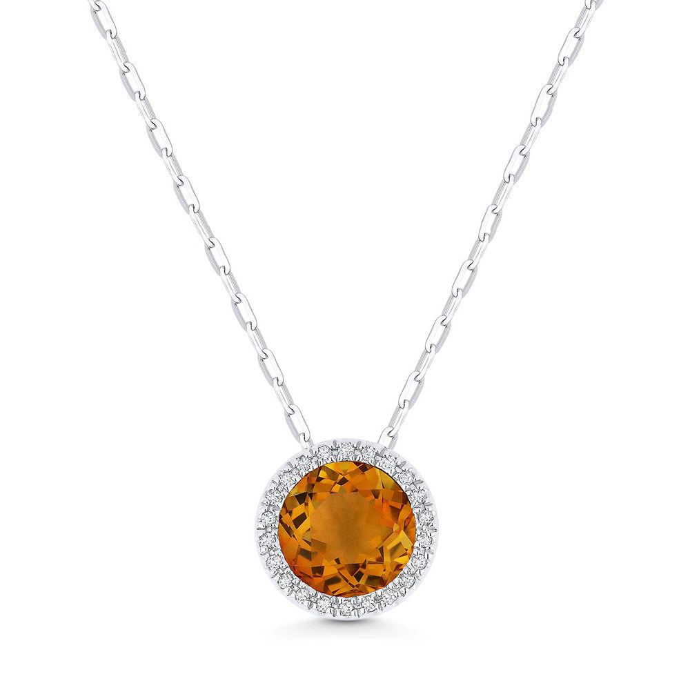 Citrine and Diamond Pendant