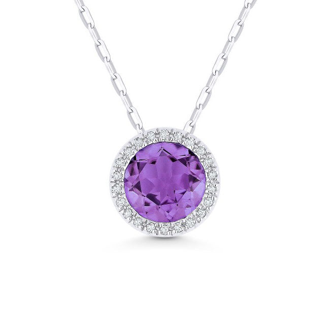 Amethyst and Diamond Pendant