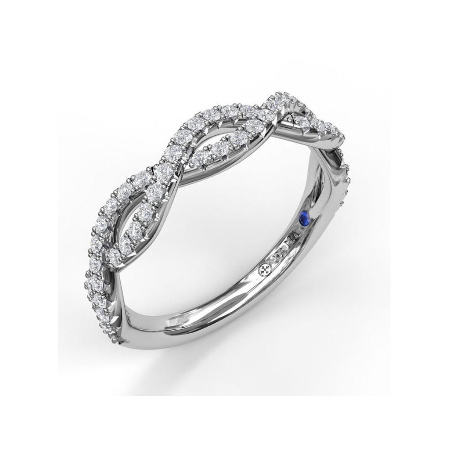 FANA Braided Diamond Wedding Band