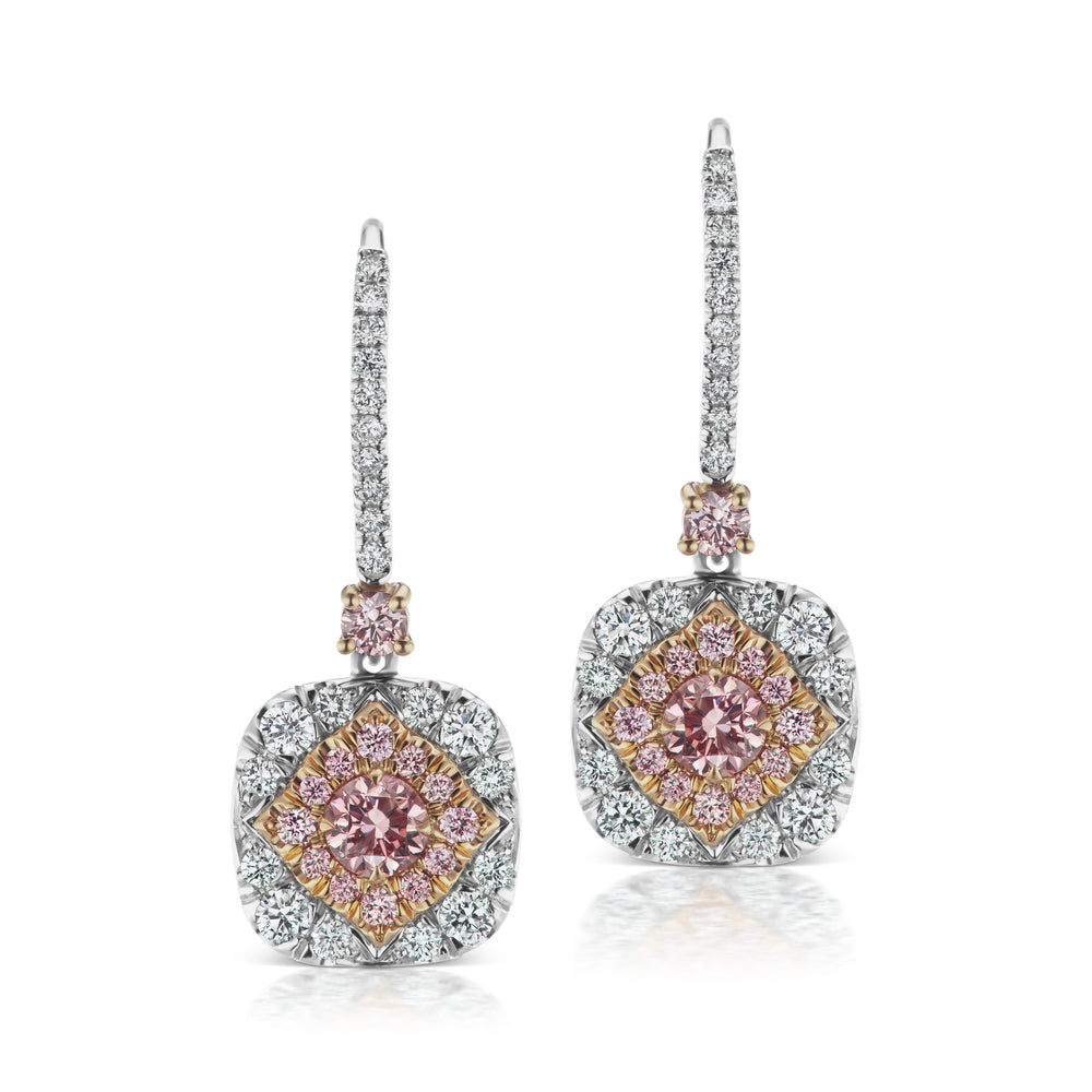 Argyle Pink Diamond Halo Earrings