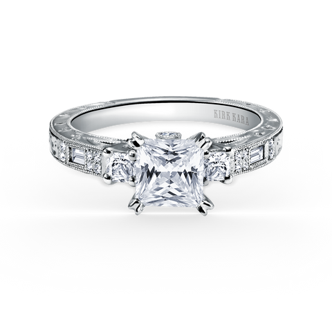 Kirk Kara Pirouetta Princess Cut Two-Tone Halo Diamond