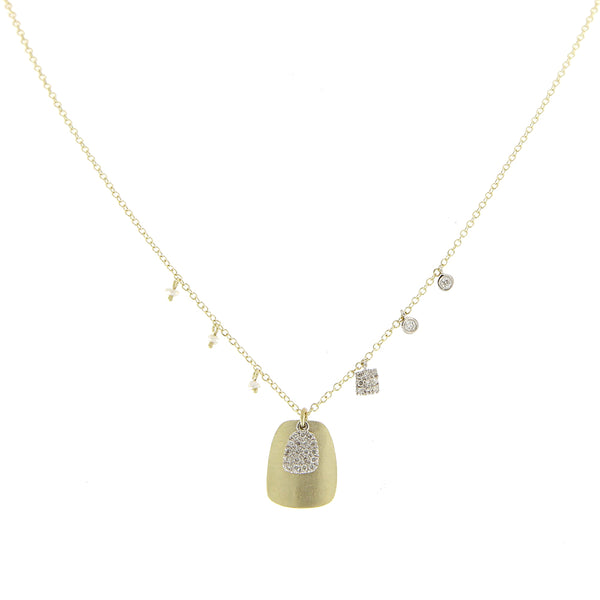 Meira T Diamond Hamsa 14K Yellow Gold Evil Eye Necklace, 16